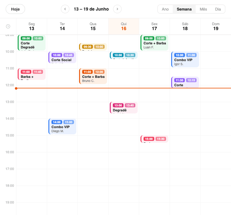 Agenda da equipe